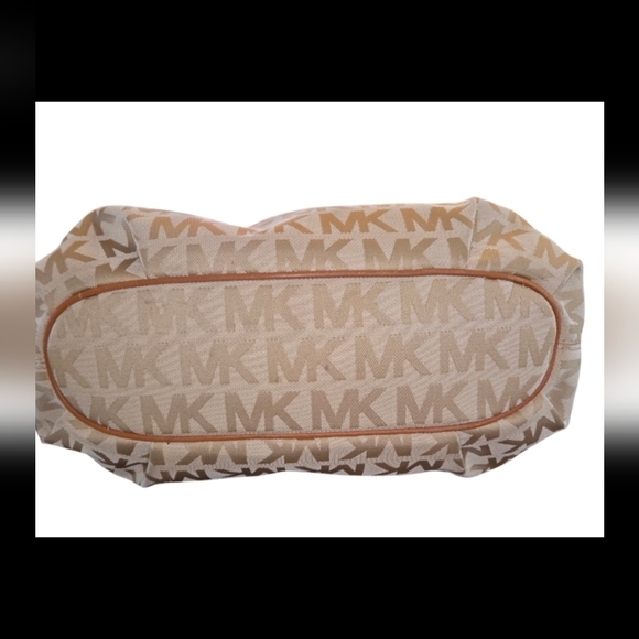 Michael Kors Tan & Brown Logo Canvas Bucket Bag (PreOwned -Sold As Is) - Picture 5 of 11